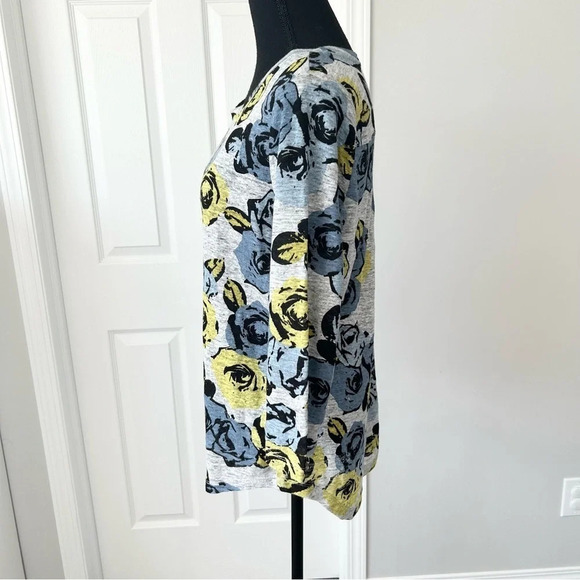 Ann Taylor  Loft Floral Pure Linen Knitted Top - Picture 2 of 16